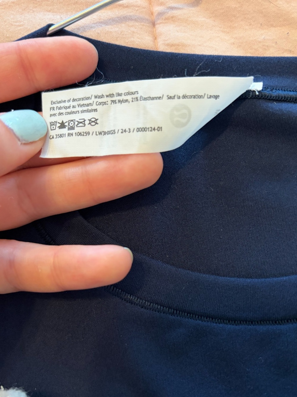 Lululemon Wundermost Ultra-Soft Nulu Hip-Length Crewneck Shirt True Navy Size M - Picture 5 of 6